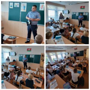Инспектор ГАИ провел профилактическую беседу с учащимися  «Детская травма — взрослая беспечность. Внимание, дети!» (04.09.2024)