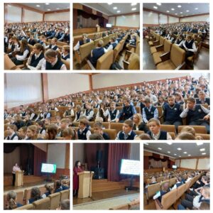 Встреча учащихся 6-7-х классов школы с заместителем комиссии по делам несовершеннолетних администрации Ленинского района Поляк Эмилией Борисовной, директором ГУО «Социально-педагогический центр Ленинского района г. Могилёва» и лейтенантом милиции, инспектором ИДН Горельчик Кристиной Дмитриевной (16.10.2024)