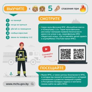 Родители! Выучите с детьми 5 шагов спасения при пожаре!