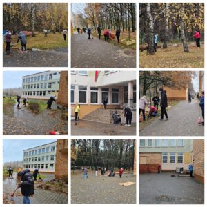 1 ноября наш школьный коллектив активно принял участие в городском субботнике