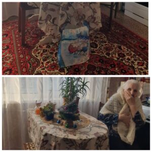 В рамках акции «От всей души» учащиеся 5 «Д» класса поздравили с Новым годом и Рождеством ветерана труда — Отесливую Валентину Афанасьевну