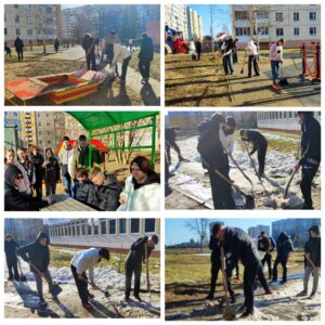 Активисты ПО ОО «БРСМ» нашей школы на городском субботнике
